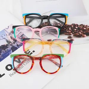 Tricolor-gafas de sol de diseño Vintage, lentes ópticas de moda, montura de acetato, venta al por mayor