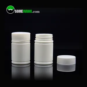 somewang 30毫升高密度聚乙烯 (HDPE) 白色塑料小药瓶胶囊容器空维生素瓶带帽