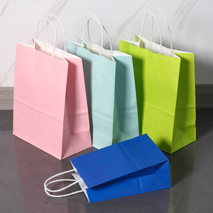 Custom Printed Kraft <b>Paper</b> Gift Bags Eco Friendly Biodegradable With Handle For Bakery Takeaway Birthday Wedding Party Packaging - Product Image 3
