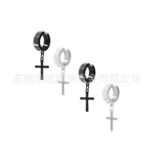 Ensemble de boucles d'oreilles à clipser en acier inoxydable, rondes, géométriques, magnétiques, 6 mm, pour hommes - Product Image 5
