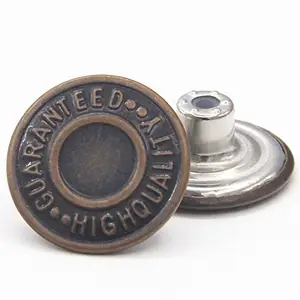 Cheap Price Custom Logo 20mm Round Sustainable Rivets Metal Button for Jeans Copper Tack Buttons