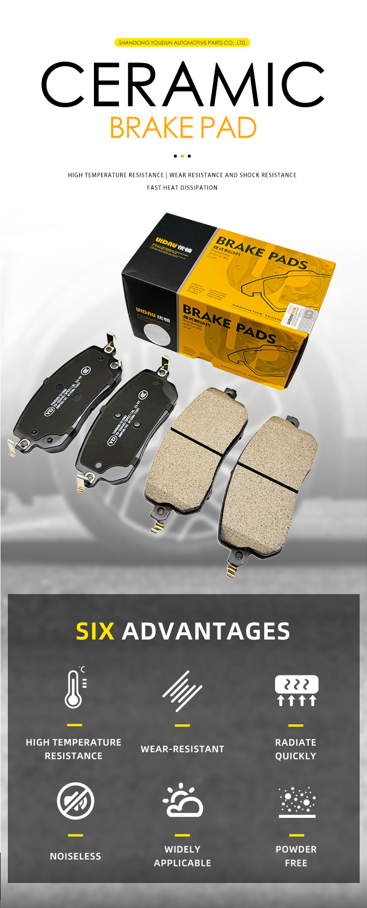 UIDNU Ceramic Brake Pads for GEELY Coolray 2023-