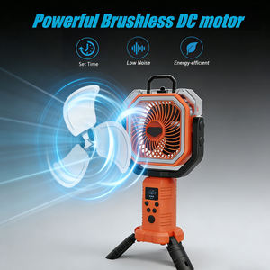Ventilateur portable à brumisation d'eau pour le camping avec télécommande, affichage numérique, oscillation, fonctionnant sur batterie, utilisation en extérieur, corps en plastique vert - Product Image 3