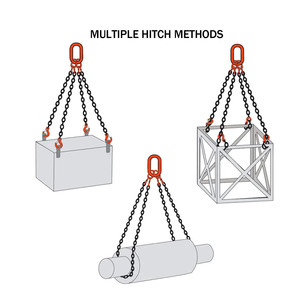 Palan de levage d'entrepôt robuste à quatre pattes en alliage G80 avec capacité de charge de 13 200 lb, chaîne de convoyeur soudée, élingue à chaîne - Product Image 4