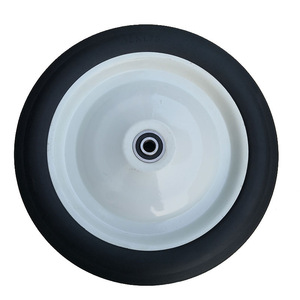 12 Inch Industrial Caster <b>Wheel</b> White <b>Plastic</b> Solid Rubber Silent Ball Bearing For Handcart Tool Cart - Product Image 1
