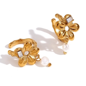 Raro diseño <span class=keywords><strong>de</strong></span> mariposa Retro Acero inoxidable 14K chapado en oro perla <span class=keywords><strong>de</strong></span> agua dulce collar <span class=keywords><strong>de</strong></span> diamantes estilo europeo americano - Product Image 5