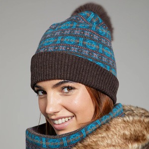 FEMME 80% LAINE/20% NYLON <span class=keywords><strong>JACQUARD</strong></span> <span class=keywords><strong>SNOOD</strong></span> AVEC DOUBLURE - Product Image 4