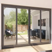 Puerta Plegable de Aluminio Directo de Fábrica, Puerta de Vidrio Bi-Plegable Impermeable e Insonorizada de Tamaño Personalizado para Uso en Balcón de Viviendas y Villas