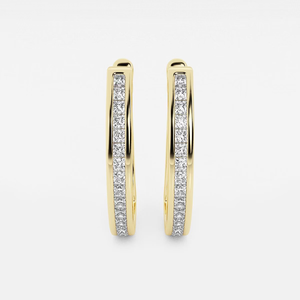 Élégantes boucles d'oreilles créoles 1 1/2 carats en diamants de laboratoire taille princesse sertis en canal, à l'éclat brillant, bijoux de luxe éthiques pour femmes - Product Image 5