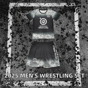 OEM 2025 kustom Set 2 potong BJJ pria kaus gulat rajutan + celana pendek ukuran Internasional sublimasi penuh pakaian seni bela diri - Product Image 3