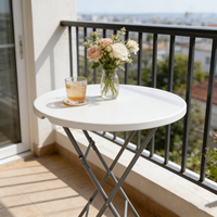 Table ronde pliante portable, table ronde pliante en plastique, tables rondes pliantes pour événements et fêtes