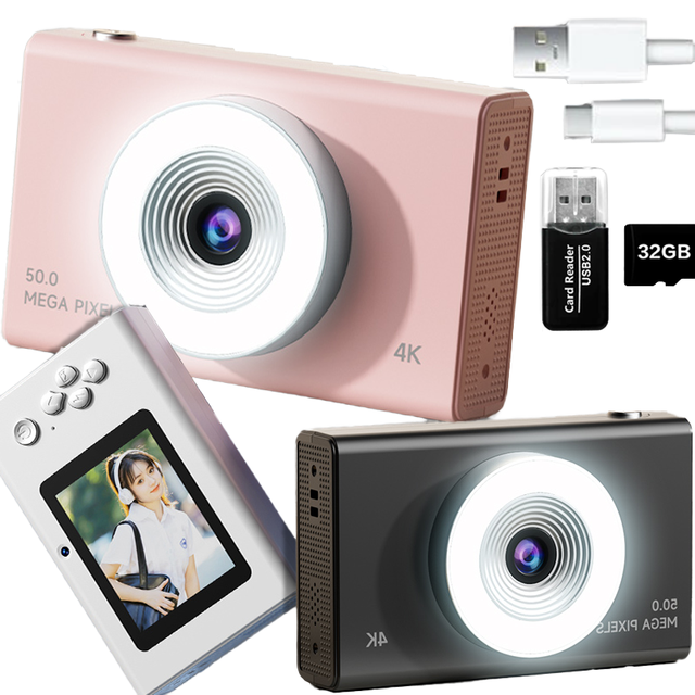 Mini 4K Digital Camera, 50MP Photo & 8X Zoom, Compact Point and Shoot Camera, Perfect for Travel, Vlogging & Outdoor Use