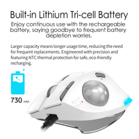 Mouse Trackball Ergonomis Rollerball RGB Backlit Gaming untuk Tangan Kanan Tombol yang Dapat Diprogram Kontrol Ibu Jari Mouse Isi Ulang Stok Tersedia
