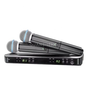 Système de microphone sans fil à double canal BLX288 BETA58 avec suppression du bruit, micro sans fil portable <span class=keywords><strong>PG58</strong></span> pour karaoké et performances sur scène - Product Image 2