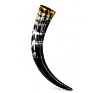 ARTWORK MAESTRO Corne de buffle polie, sifflet d'embouchure, corne à souffler, portable, écologique, outil de chasse, pour les fêtes - Product Image 1
