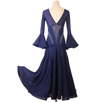Q374 robe de danse de salon moderne pour femmes grande balançoire diamants valse Performance compétition robe soie/coton