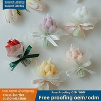 Großhandel Handgefertigte Maßgeschneiderte Tulpenstrauß Duftkerzen Sojawachs Romantische Blumen Handgegossene Kreative Blumenförmige Heimdekoration