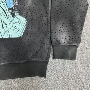 Sweat à capuche zippé pour homme, entièrement orné de strass, en molleton épais, style Hip Hop - Product Image 5