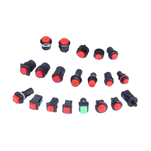 12mm SPST nút nhấn tạm thời chuyển đổi vòng đen trắng đỏ xanh xanh Bảng điều khiển màu vàng gắn 125VAC 2A - Product Image 3