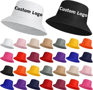 Haute qualité personnalisé impression broderie chapeau plage pêcheur pêche couleur unie Bob bassin adulte casquette seau chapeau