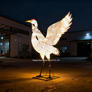 Personalizzato rosso incoronato lanterna tradizionale uccello cinese LED impermeabile decorazione riutilizzabile per feste culturali di natale giardino - Product Image 1