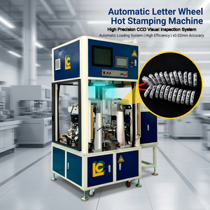 Machine de marquage à chaud pneumatique automatique à roue de lettres avec système de contrôle de qualité post-impression par vision CCD - Product Image 1
