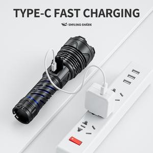 Lampe <span class=keywords><strong>torche</strong></span> LED super lumineuse pour vente flash, <span class=keywords><strong>rechargeable</strong></span>, étanche, en alliage d'aluminium, à intensité variable - Product Image 6