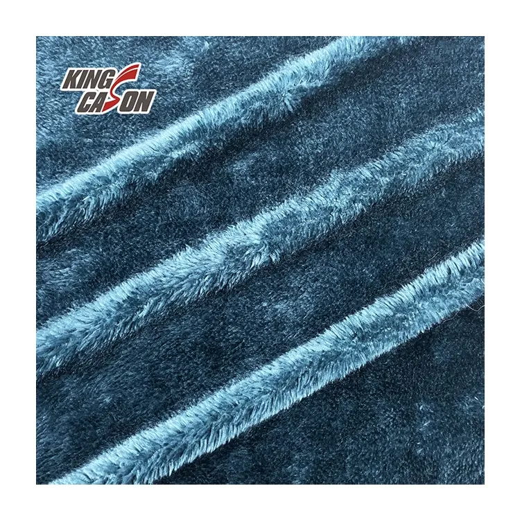 KINGCASON China Factory Alta Qualidade Material Ecológico Brinquedos Azul Escuro PV Tecido De Pelúcia Tingimento PV Tecido Para Têxteis Domésticos