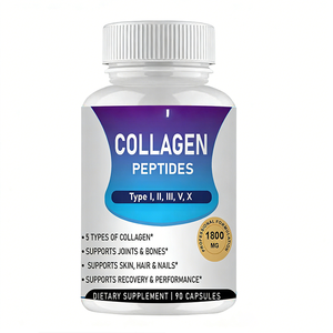 Produits de beauté à base de <span class=keywords><strong>peptides</strong></span> de <span class=keywords><strong>collagène</strong></span> de qualité supérieure, marque privée, vente chaude, 1800 mg par portion, favorise la récupération et les performances, 90 capsules - Product Image 1