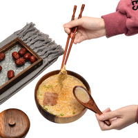 Ecologische, op maat gemaakte keukenaccessoires met aangepast logo: acacia houten serveerschaal voor fruit, eten en salade