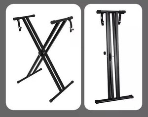 Support de <span class=keywords><strong>clavier</strong></span> électronique <span class=keywords><strong>double</strong></span> tube de type X Support de <span class=keywords><strong>clavier</strong></span> de piano pliable de style occidental pour instruments à cordes Accessoire - Product Image 4
