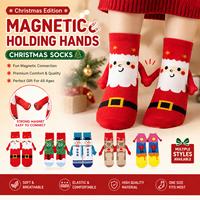 Chaussettes de Noël magnétiques personnalisées, chaussettes fantaisie à motif de Père Noël, bonhomme de neige, renne, chaussettes cadeaux de Noël OEM ODM