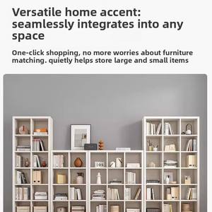 Librería Moderna <span class=keywords><strong>de</strong></span> Acero con Rejilla, Armario <span class=keywords><strong>de</strong></span> Combinación Libre, Estante <span class=keywords><strong>de</strong></span> Almacenamiento <span class=keywords><strong>de</strong></span> Pie, Mueble <span class=keywords><strong>de</strong></span> Exhibición para Sala <span class=keywords><strong>de</strong></span> Estar o Montaje en <span class=keywords><strong>Pared</strong></span> - Product Image 4