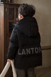 Unisex trẻ em áo khoác trắng vịt xuống đầy 100% polyester vỏ rửa sạch Windproof trùm đầu dây kéo túi 6-13y mùa đông ODM/OEM - Product Image 5