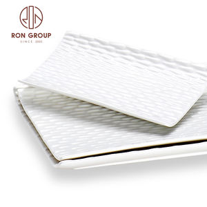 Vajilla Rectangular de porcelana para restaurante y Hotel, vajilla de cerámica blanca PARA CENA, precio barato, venta al por mayor - Product Image 2