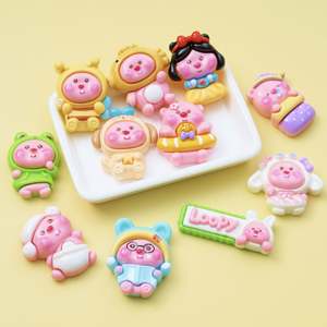 전화 케이스 헤어 클립에 대한 핑크 수지 매력 비버 Nutria DIY 장식 - Product Image 3