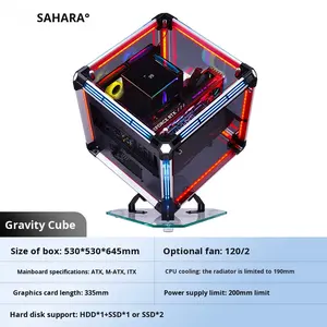 Boîtier <span class=keywords><strong>d</strong></span>'<span class=keywords><strong>ordinateur</strong></span> Sahara Gravity Cube Alien Ocean View Room, entièrement transparent, ATX, tour complète, pour jeux de bureau - Product Image 6