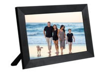 Cadre photo intelligent en acrylique de 10 pouces avec stockage de 32 Go, WiFi, horloge, montage mural, lecture vidéo et photo via l'application Frame