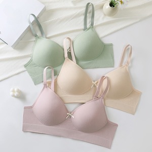 調節可能なバックバックルと柔らかい固定カップブラを備えた新しい高品質の女性用ブラセットプラスサイズのボウブラ - Product Image 4