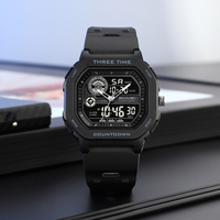 Montre SKMEI 2641 double fuseau horaire pour homme, vente flash, montre-bracelet analogique-numérique multifonctionnelle, chronographe électronique