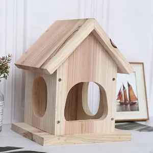 مصنع BSCI منزل طيور خشبي مخصص صديق للبيئة صندوق عش قفص الطيور Oiseau Birdhouse تغذية الطيور