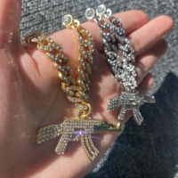 Épingle à chapeau en chaîne avec strass personnalisés en or et argent, représentant Jésus et la Vierge Marie, pour casquette ajustée