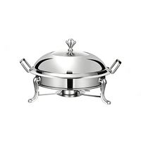 BOSAI Réchaud de buffet thermique sans fumée en acier inoxydable, style couronne, chauffé à l'alcool, Or/Argent, pour buffet et usage domestique, usage commercial