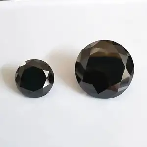 Moissanite Harga Per Karat 3Mm-6.5Mm Putaran Brilliant Cut Lab Tumbuh D Warna VVS Hitam Moissanite Berlian Perhiasan dengan Sertifikat