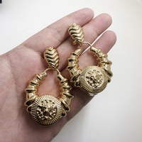 Boucles d'oreilles créoles pendantes de luxe Sunbelle Jewelry Dubai, style africain ajouré, haute qualité