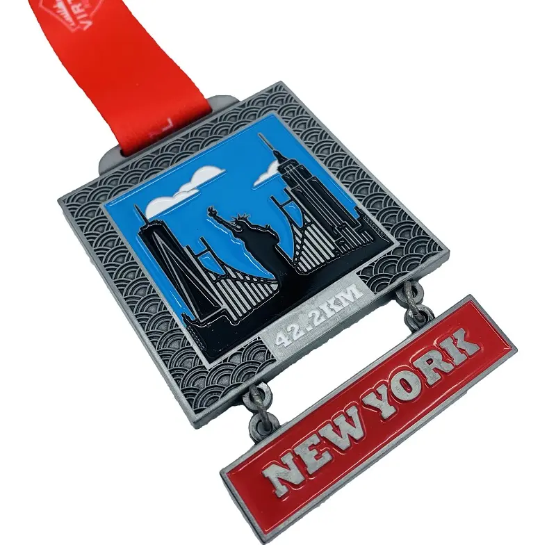 Free Designed Professional Zinc Alloy Marathon City Travel Memorial Medal