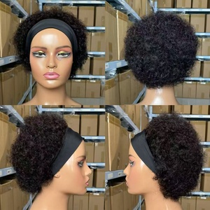 Perruque coupe <span class=keywords><strong>pixie</strong></span> avec bandeau en soie, sans dentelle, fabriquée à la machine, 100% cheveux brésiliens Remy purs, facile à porter, sans entretien requis - Product Image 2