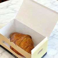 ETpack Boîte de boulangerie avec logo personnalisé de qualité alimentaire, matériau kraft pour présentation de croissants, pâtisseries et pains, emballage en gros fournisseur