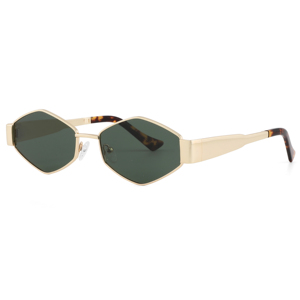 Gafas de Sol Unisex con Marco Metálico Rectangular, Lentes Verdes, 100% Protección UV, Protección Solar para Adultos - Product Image 4