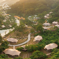 Tente de glamping en acier de luxe Yuntu pour hôtel et usage extérieur - Villa préfabriquée modulaire, faible entretien, design écologique